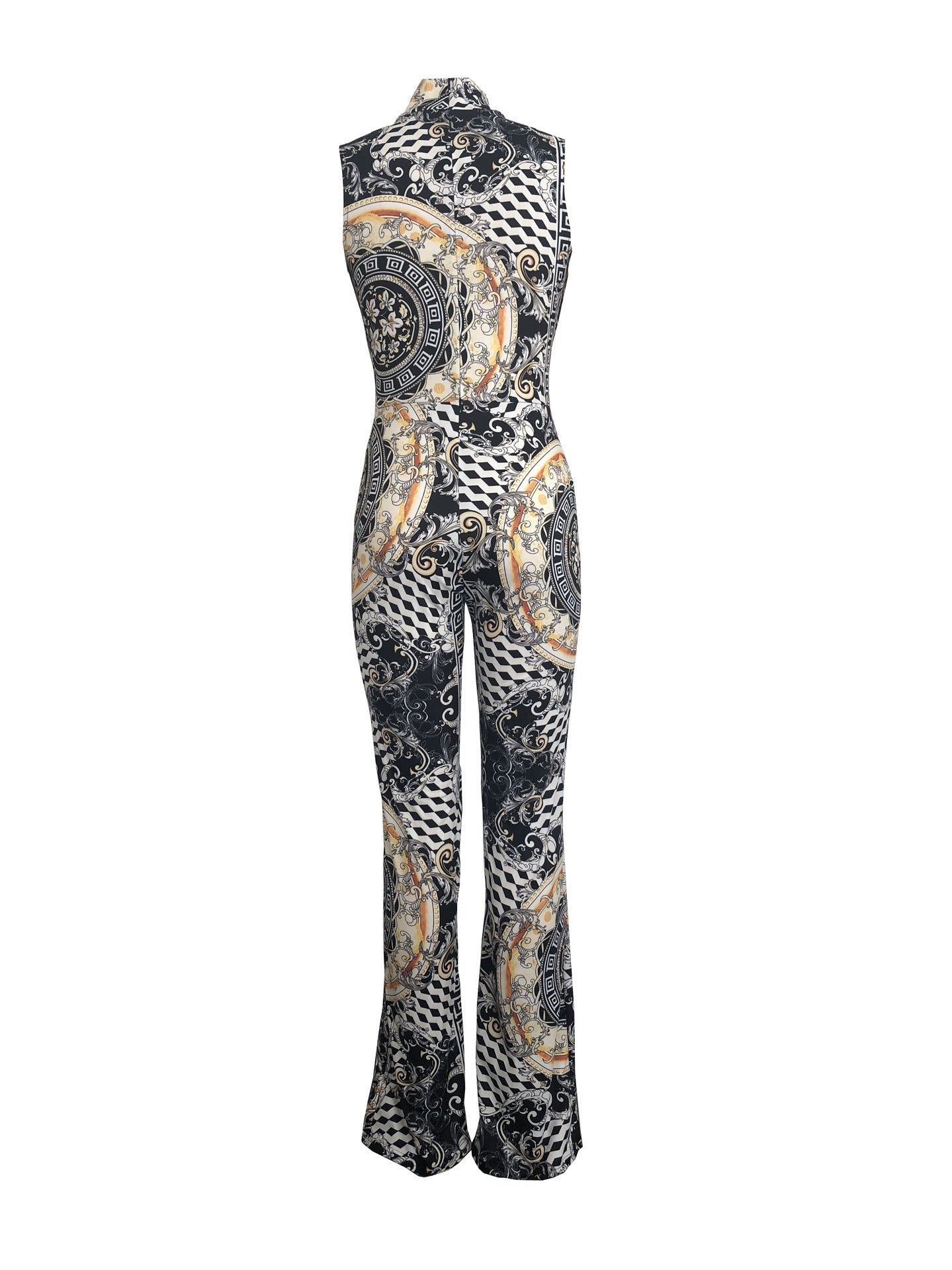 Angela – Mouwloze Dames Jumpsuit met Print