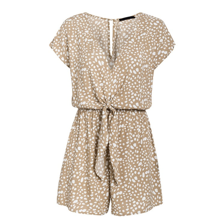 Abigail – Moderne Jumpsuit met Polka-Punt en Knotendetail