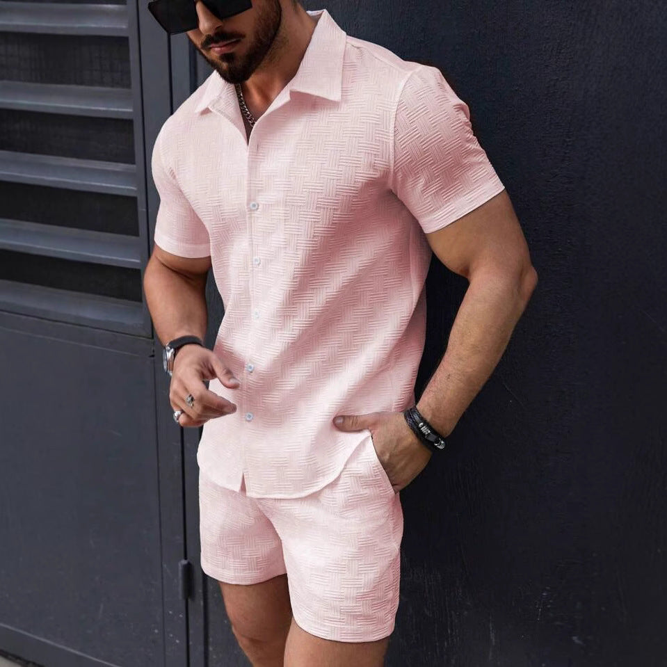 Robert – Kort mouw herenoverhemd met sportieve shorts