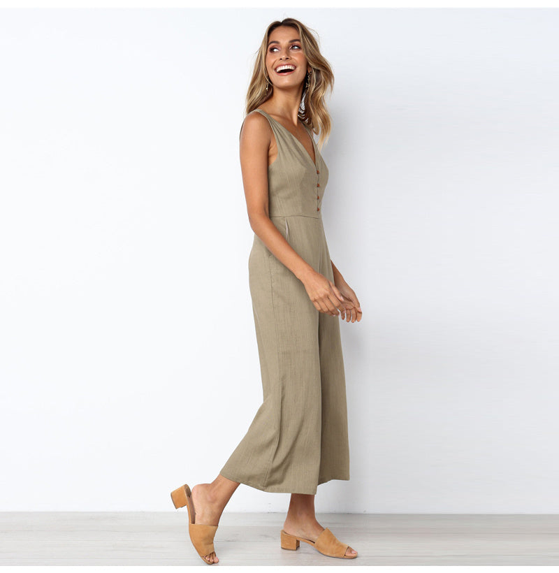 Amelia – Rugloze Jumpsuit met V-Hals