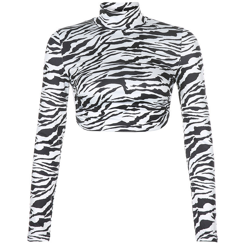 Ann – Rugloze Zebra-Print Crop-Top voor Dames