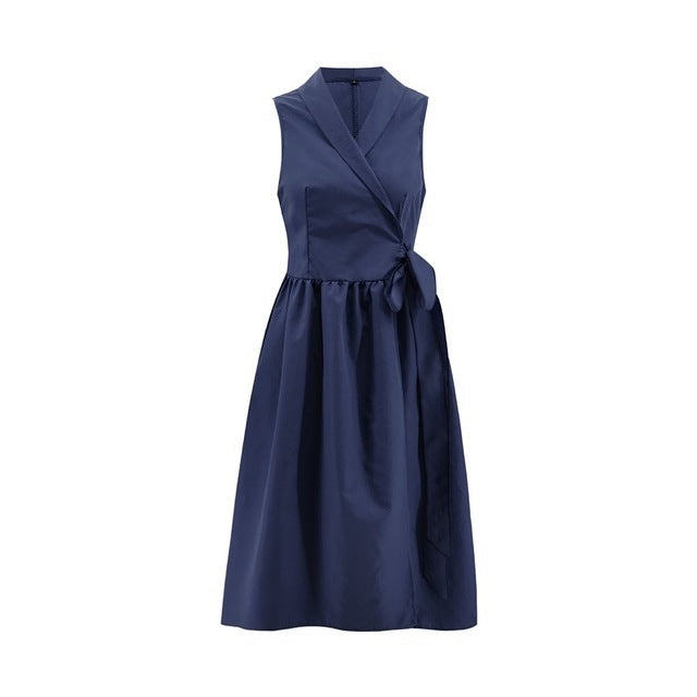 Alison – Midi Jurk Casual Mouwloos met Riem