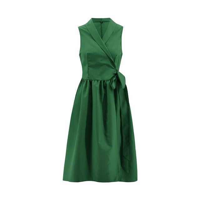 Alison – Midi Jurk Casual Mouwloos met Riem