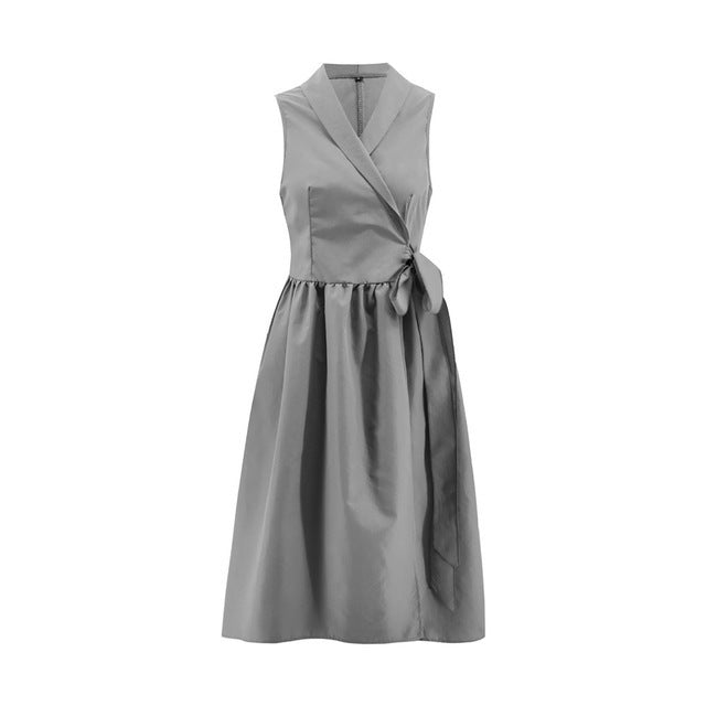 Alison – Midi Jurk Casual Mouwloos met Riem