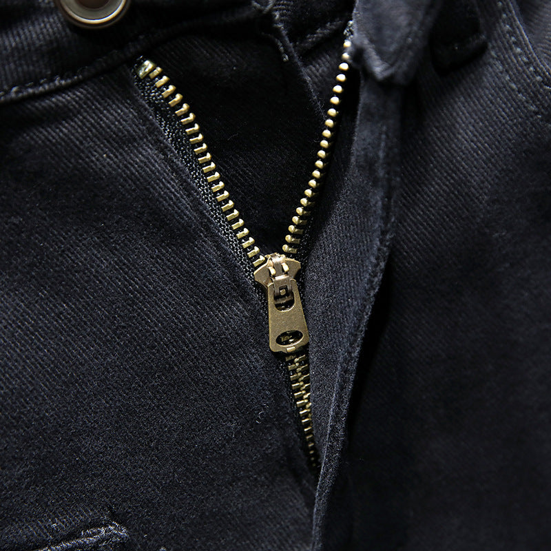 Barry – Nieuwe Herenjeans in Zuiver Zwart met Scheuren en Stretch