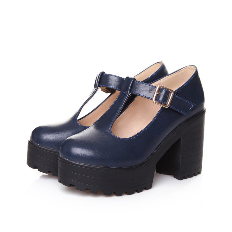 Melissa – Mary Janes Pumps met Blokhak en T-Band