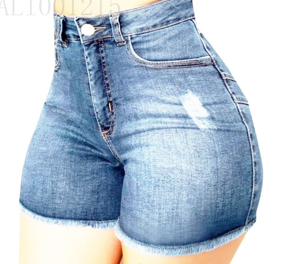 Sara – Strakke Verbleekte Denim-Shorts voor Vrouwen
