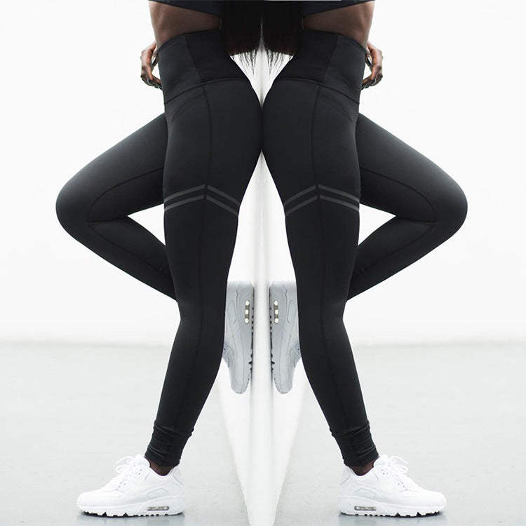 Jade – Hooggetailleerde effen gestreepte stretch-yogabroek voor dames