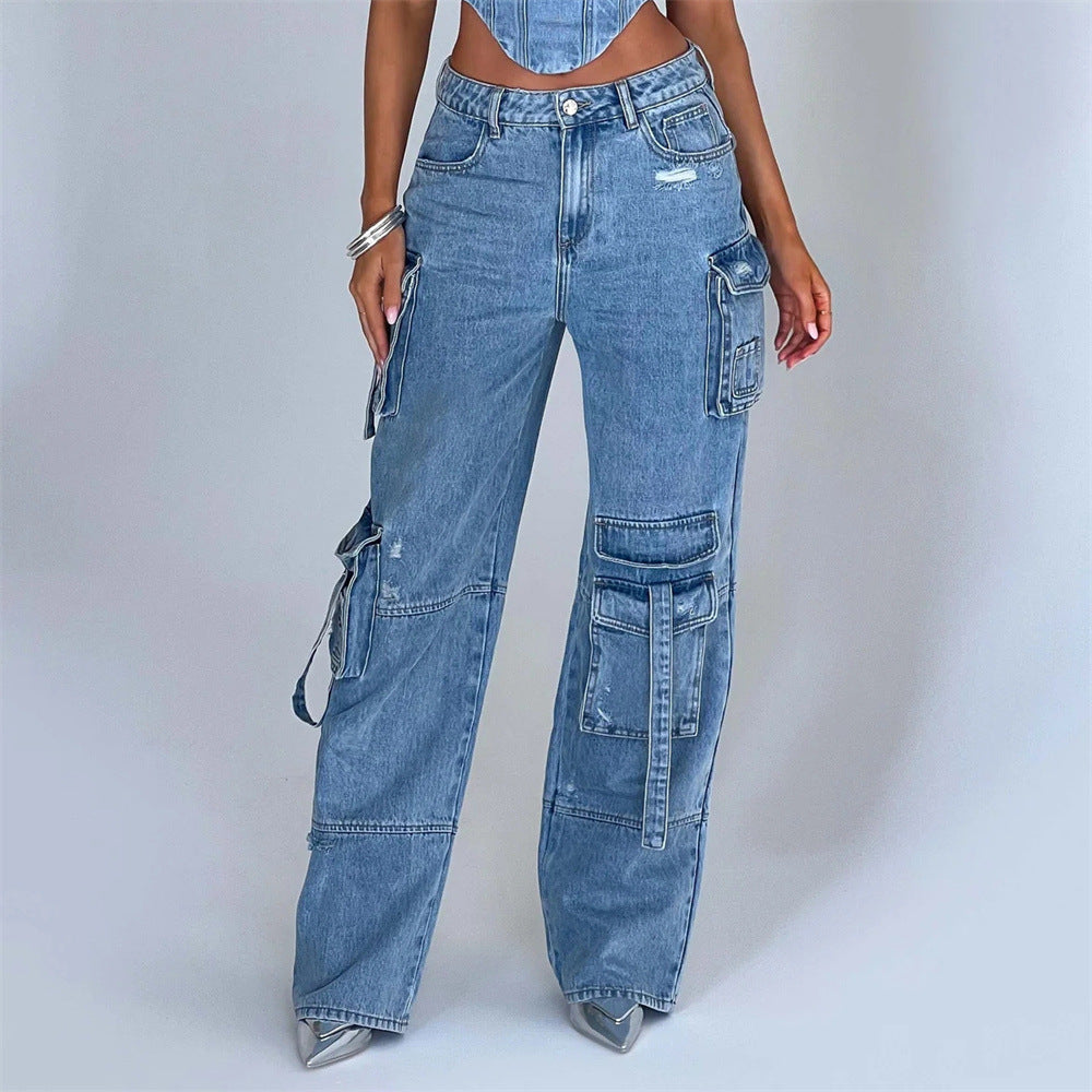 Tanya – Damespak met Lage Taille en Zakstiksel Jeans