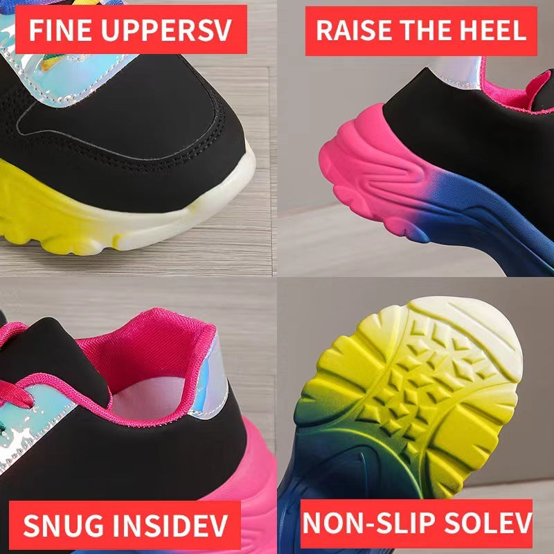 Hannah – Regenboogsneakers voor dames met dikke zool
