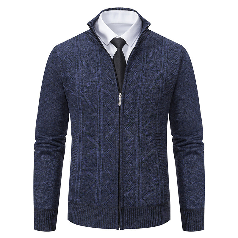 Bob – Wollen Heren Cardigan met Opstaande Kraag voor Herfst en Winter