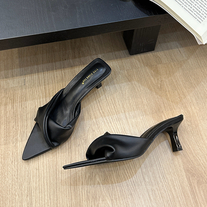 Patricia – Open Denim Sandalen met Hoge Hakken