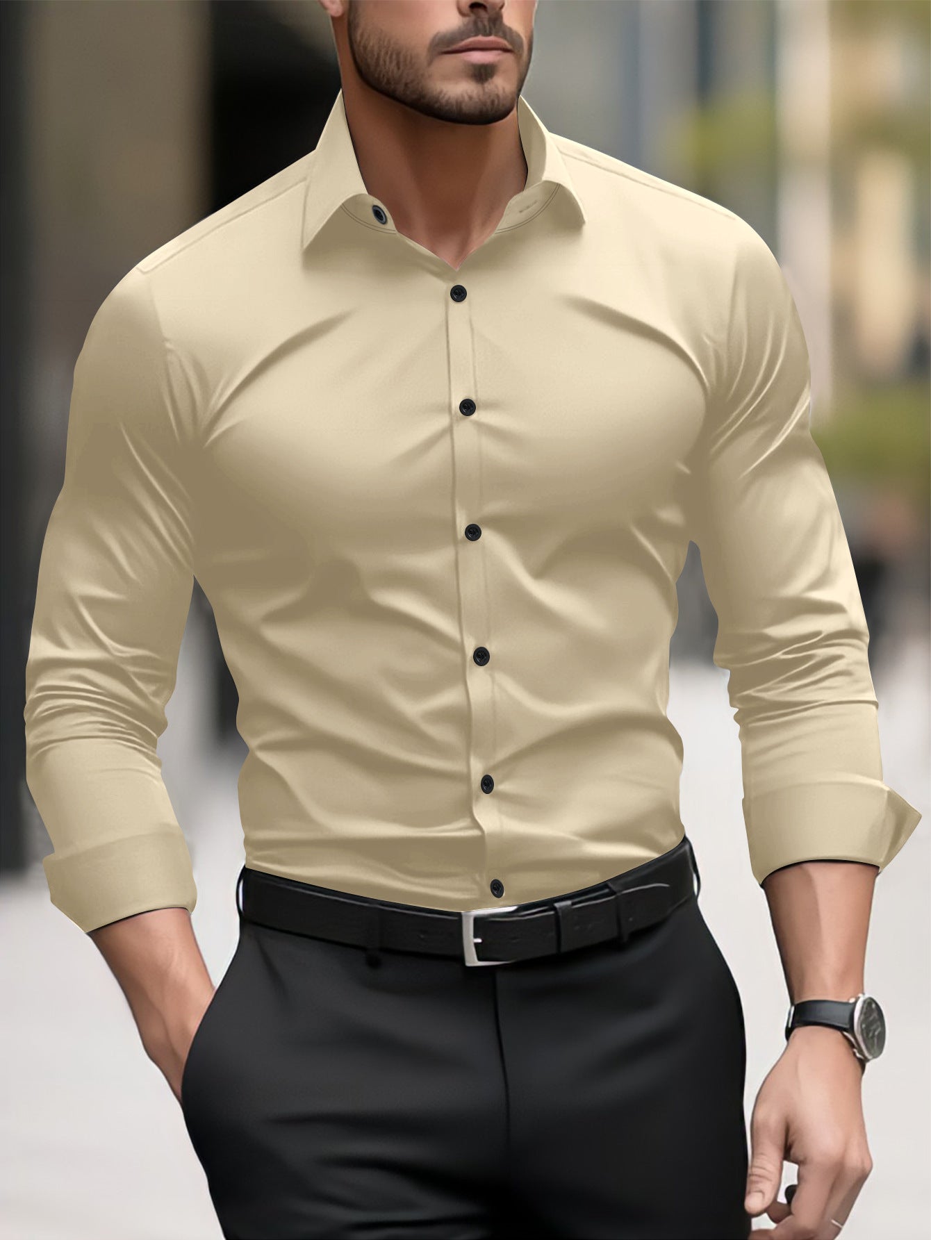 Miles – Lang Business-Casual Overhemd voor Heren