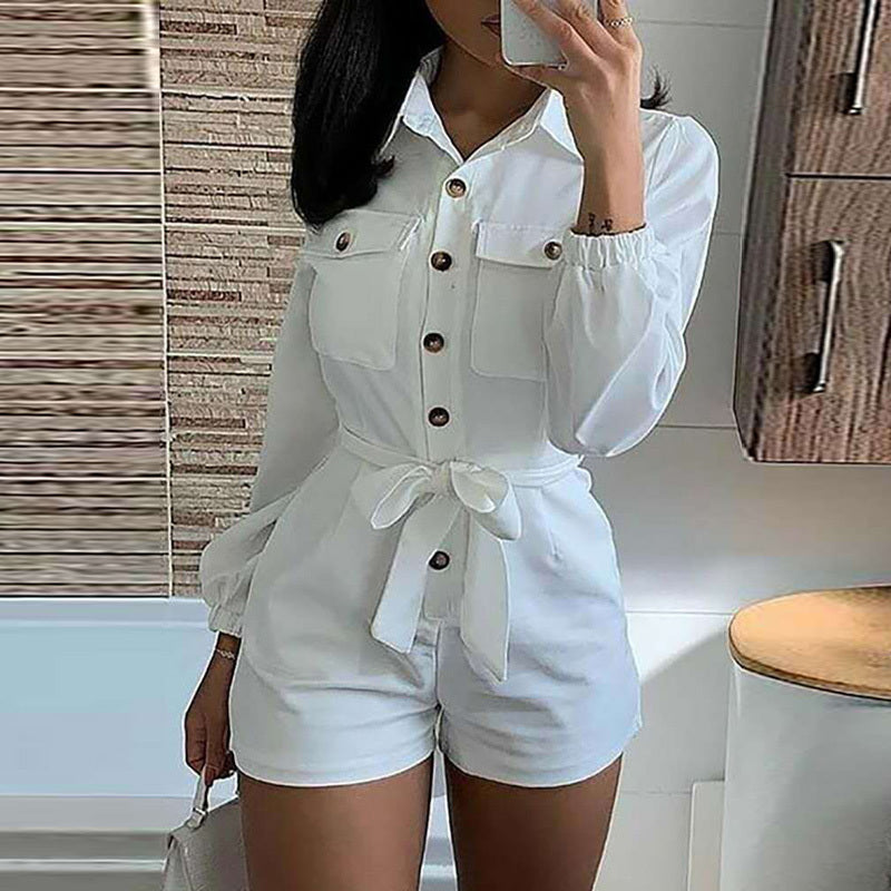 Hannah – Luchtige Dames Jumpsuit van Wit Stof