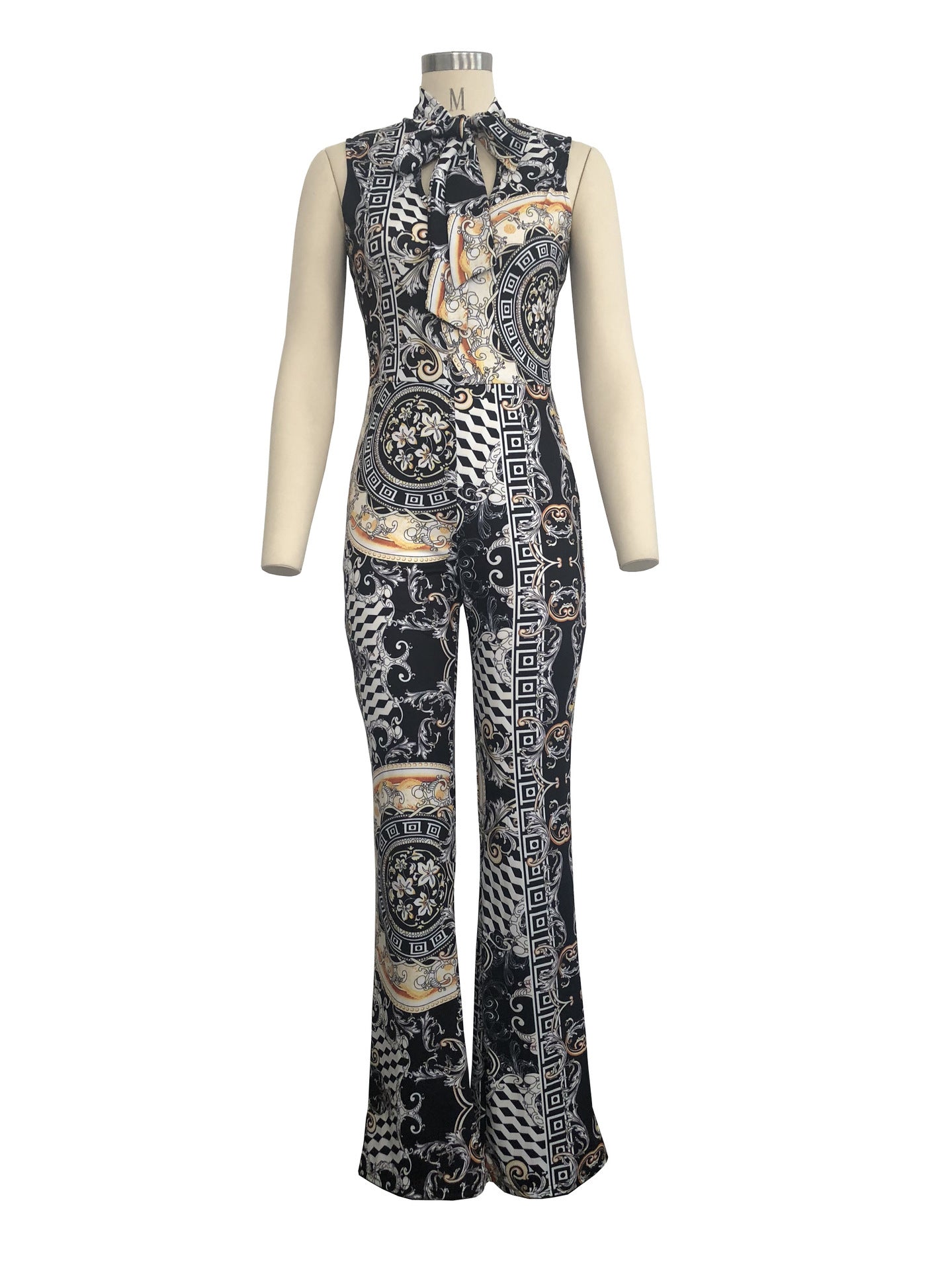 Angela – Mouwloze Dames Jumpsuit met Print