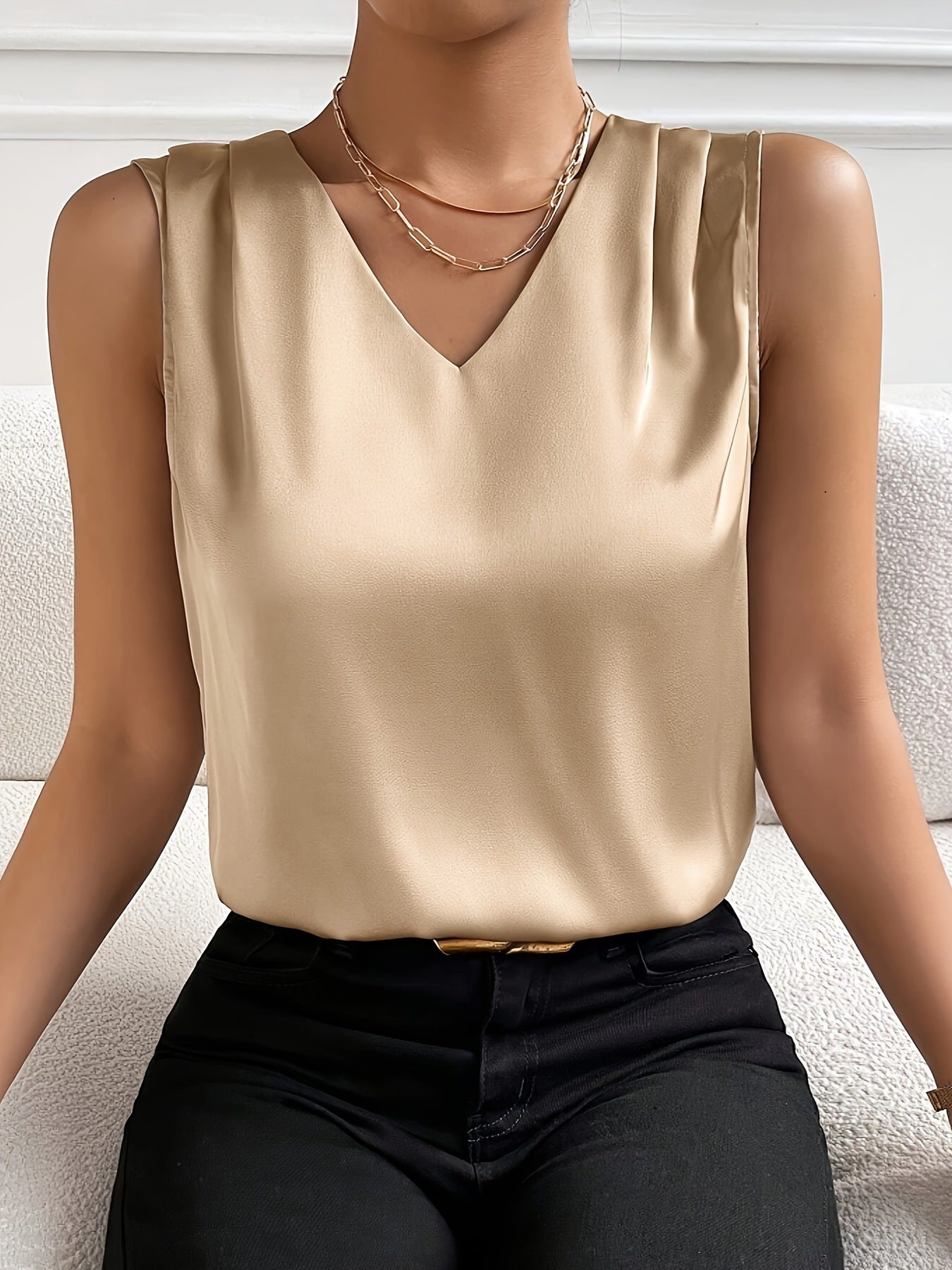 Brenda – Satijnen Gilet met Temperament voor Vrouwen