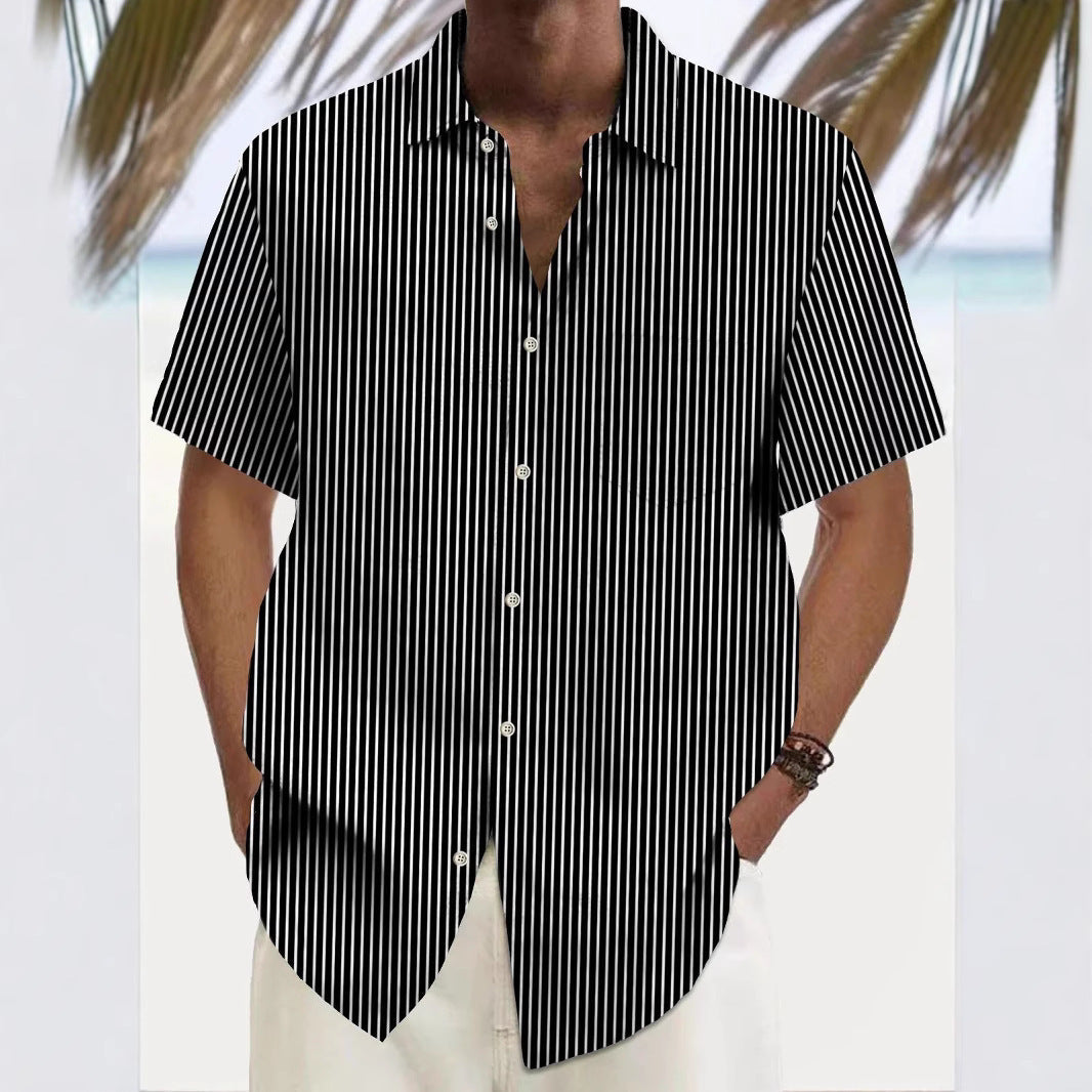 Charles – Casual Bedrukte Heren Cardigan Met Korte Mouwen Voor De Zomer