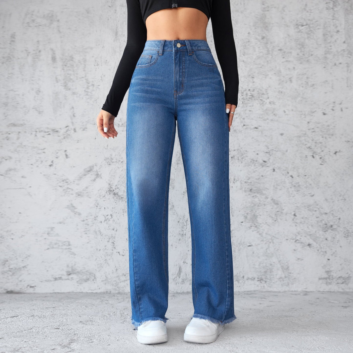 Pamela – Rechte Damesjeans met Hoge Taille