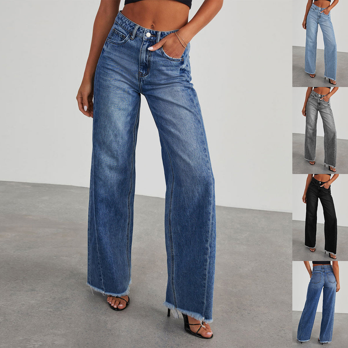 Ann – Comfortabele Dames High-Waist Jeans met Zakken
