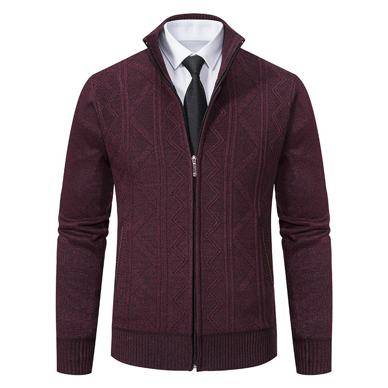 Bob – Wollen Heren Cardigan met Opstaande Kraag voor Herfst en Winter