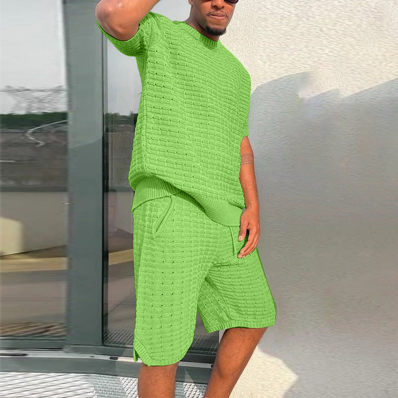 Micheal – Casual Zomerspak voor Heren met Losse Pasvorm en Kort Set