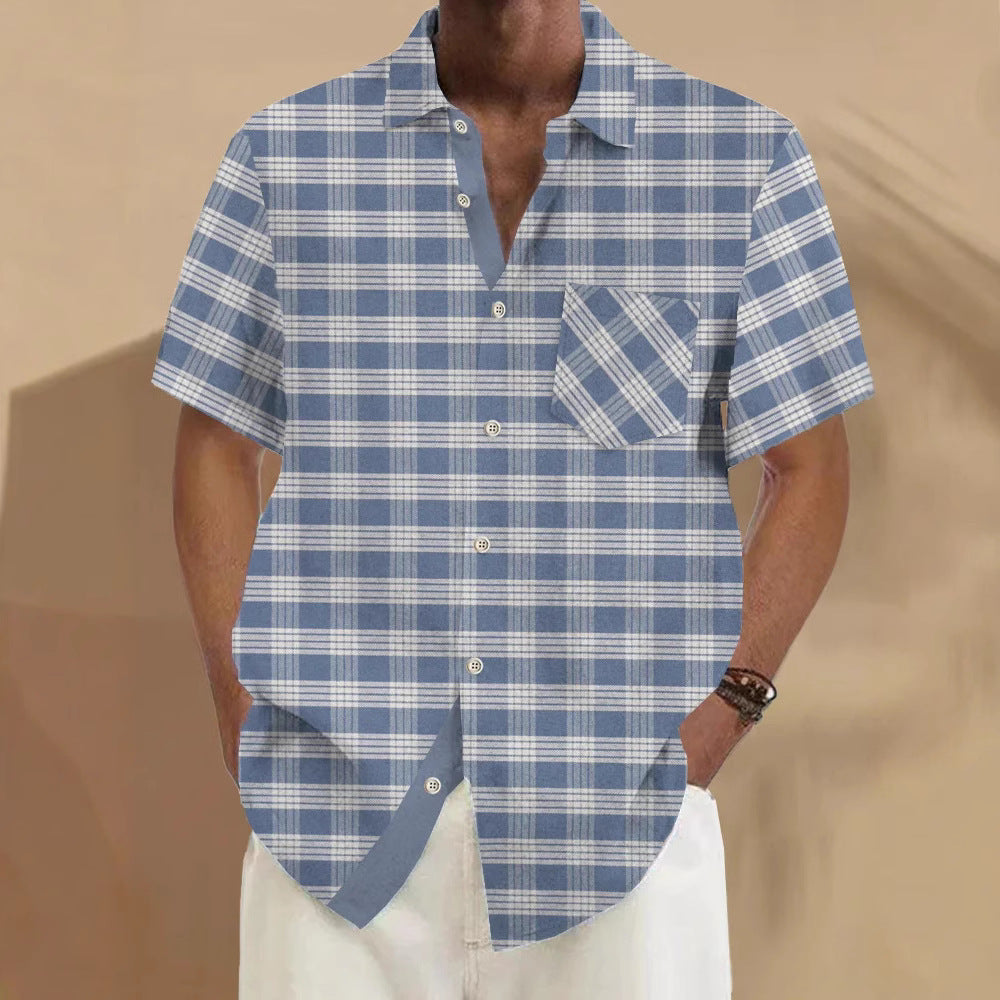 Charles – Casual Bedrukte Heren Cardigan Met Korte Mouwen Voor De Zomer