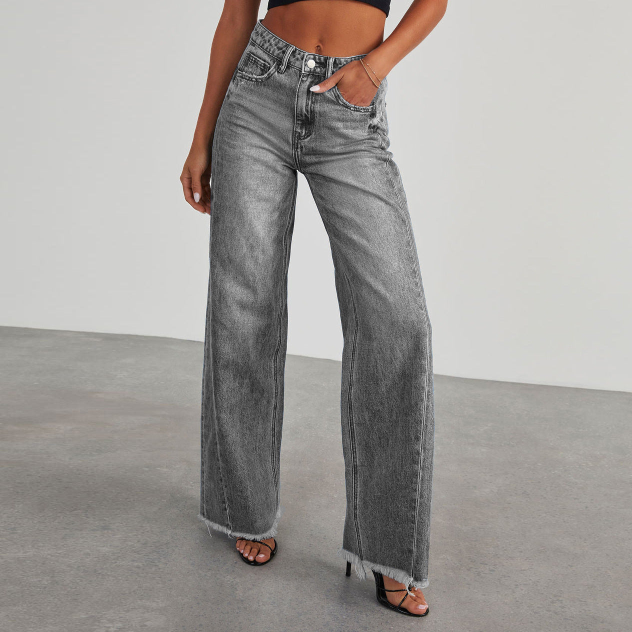 Ann – Comfortabele Dames High-Waist Jeans met Zakken