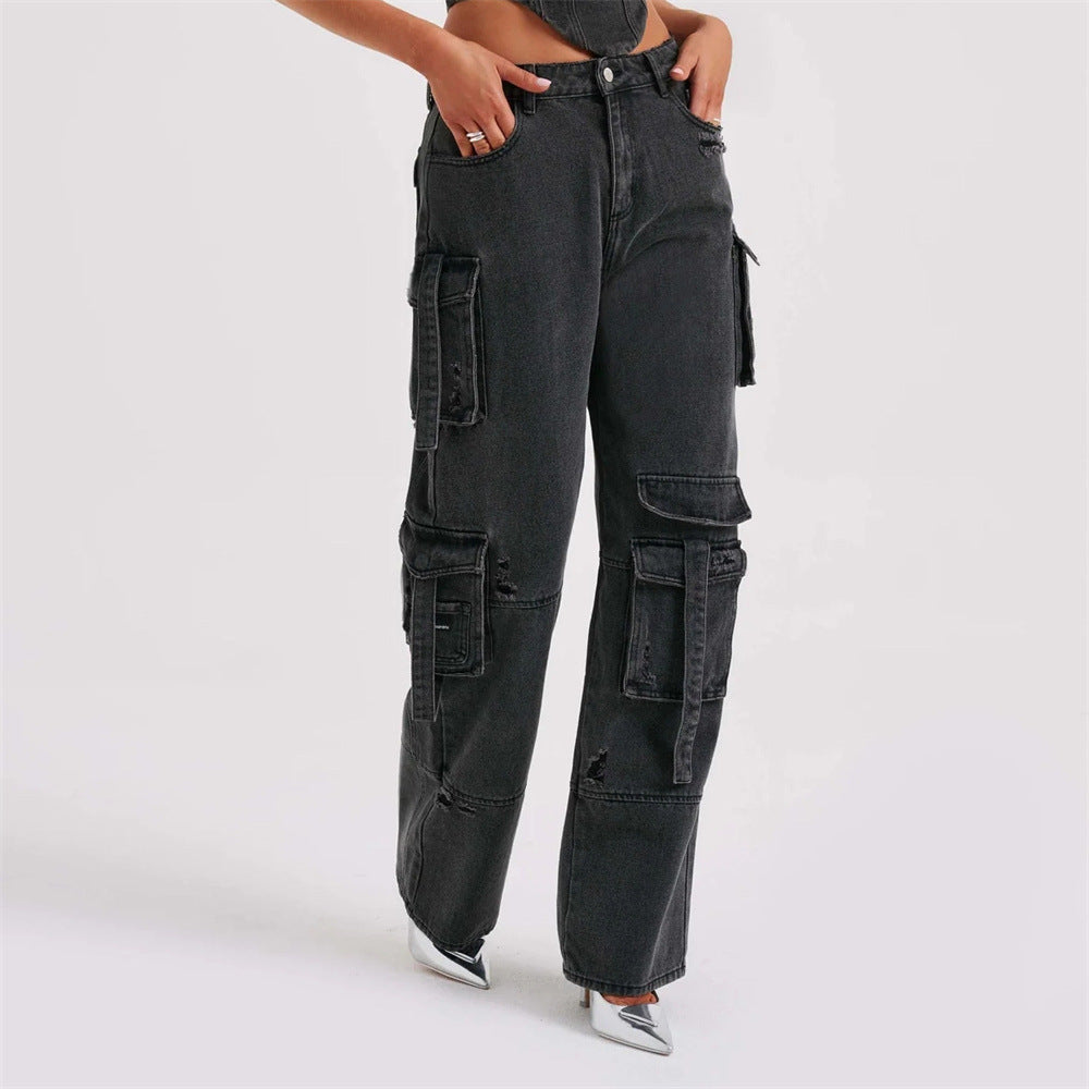 Tanya – Damespak met Lage Taille en Zakstiksel Jeans