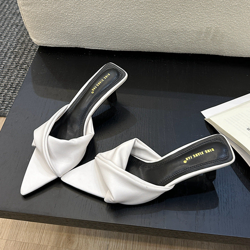 Patricia – Open Denim Sandalen met Hoge Hakken