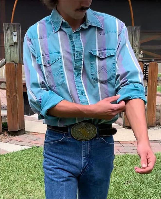 Ryan – Casual Herenoverhemd met Retro-Print en Lange Mouwen