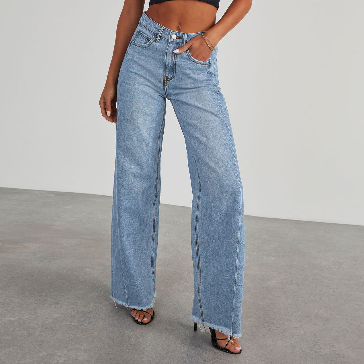 Ann – Comfortabele Dames High-Waist Jeans met Zakken