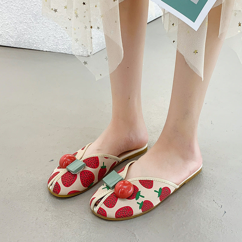 Gillian – Platte Dames-Strandslippers met Kersenteenkap