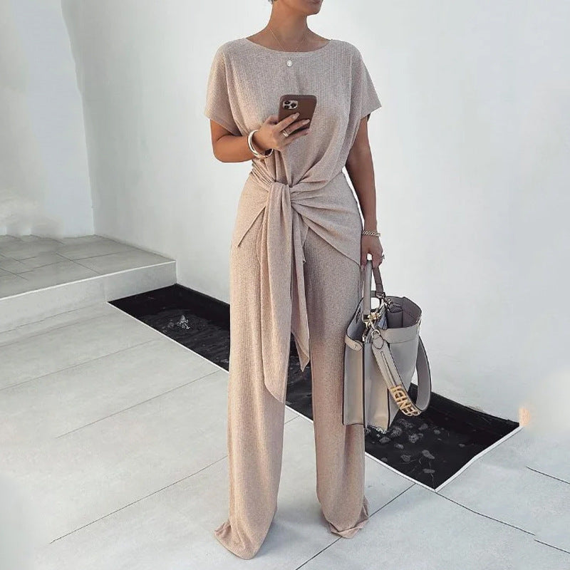 Emma – Elegante en Modieuze Broek met Vetersluiting