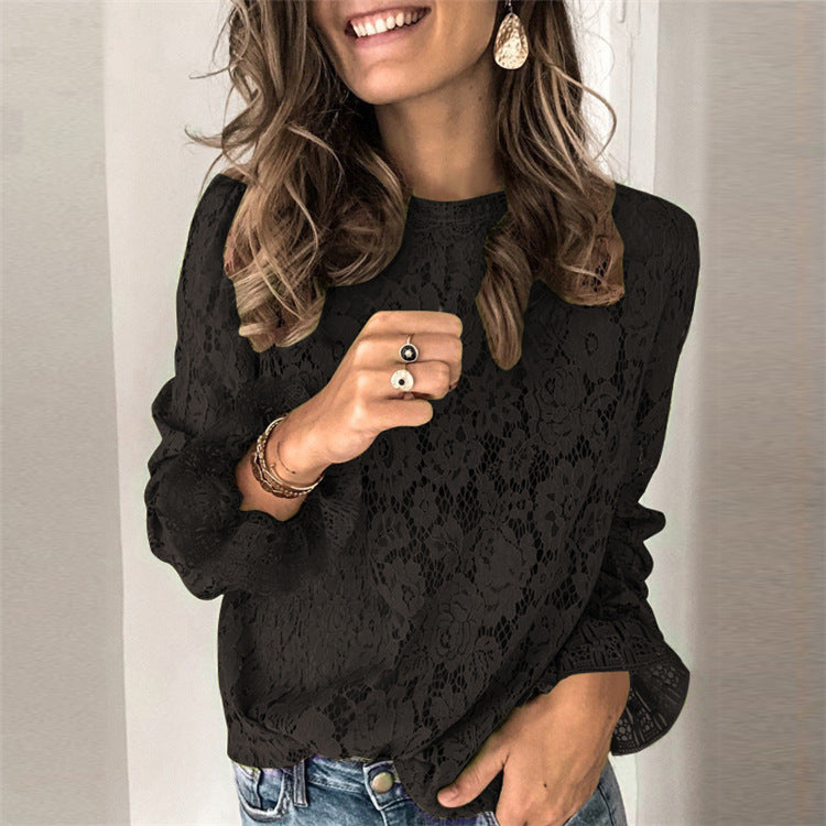 Louise – Hoog Kanten Blouse voor Dames