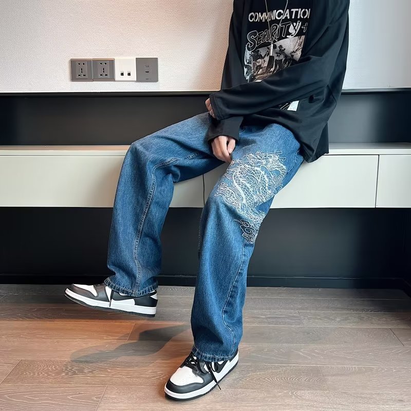 Terry – Losse Geborduurde Spijkerbroek voor Heren