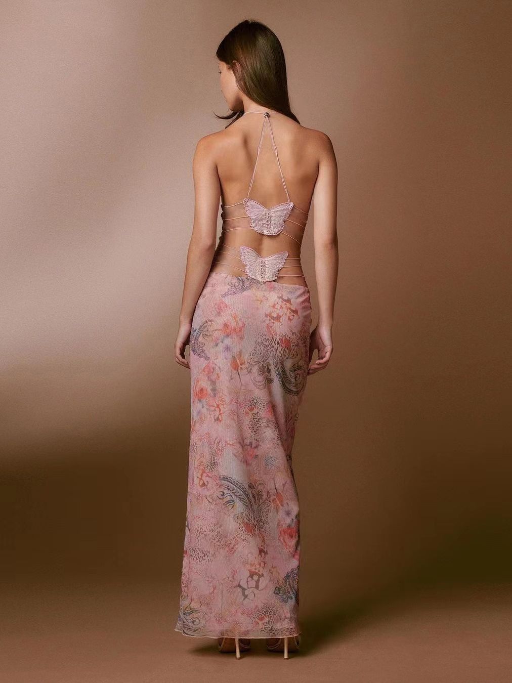 Adele – Sexy Slim Jurk met Bloemenprint en Spaghetti Bandjes