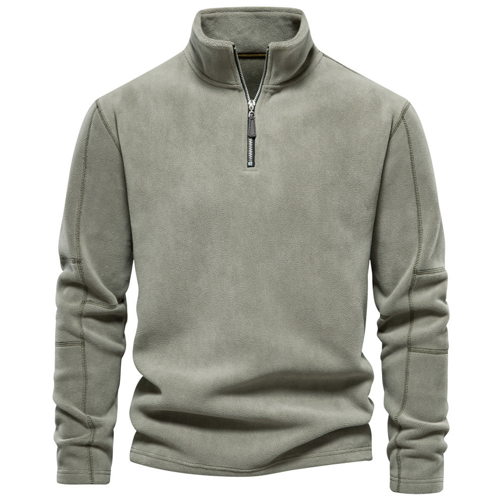Arthur – Stehkragen Zip Sweatshirt met Fleece, casual trui voor heren