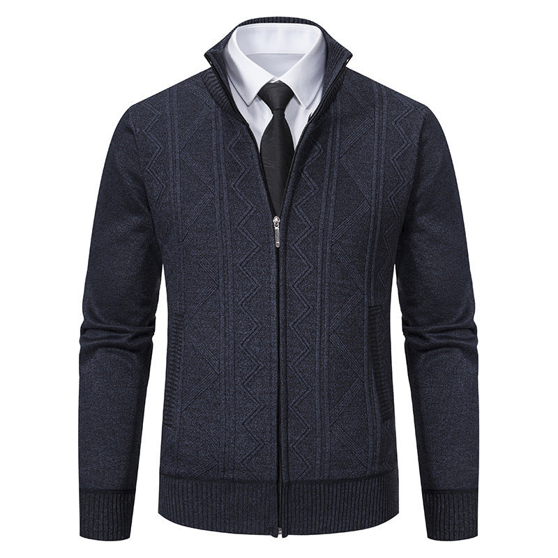Bob – Wollen Heren Cardigan met Opstaande Kraag voor Herfst en Winter