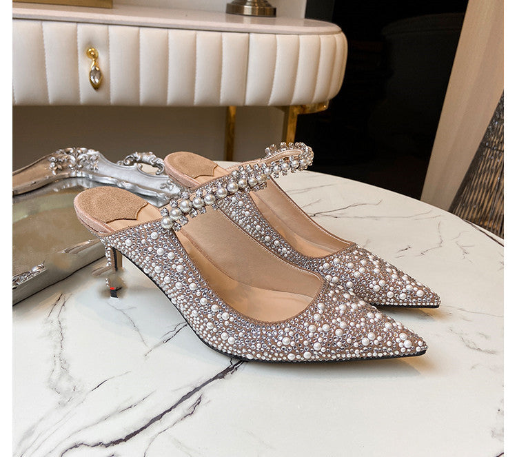 Rebecca – Spitzen schoenen met strass en parels
