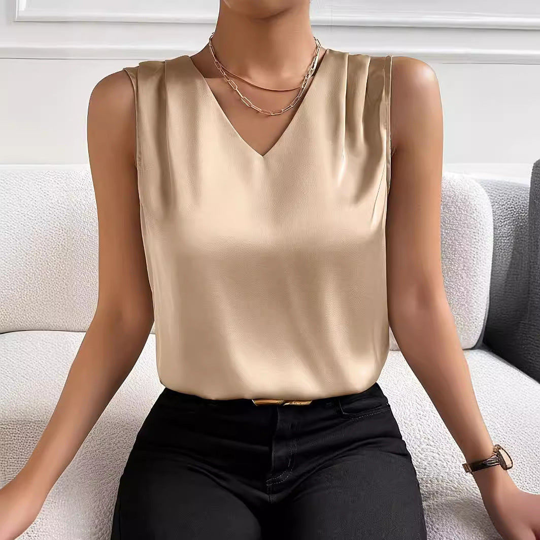 Brenda – Satijnen Gilet met Temperament voor Vrouwen