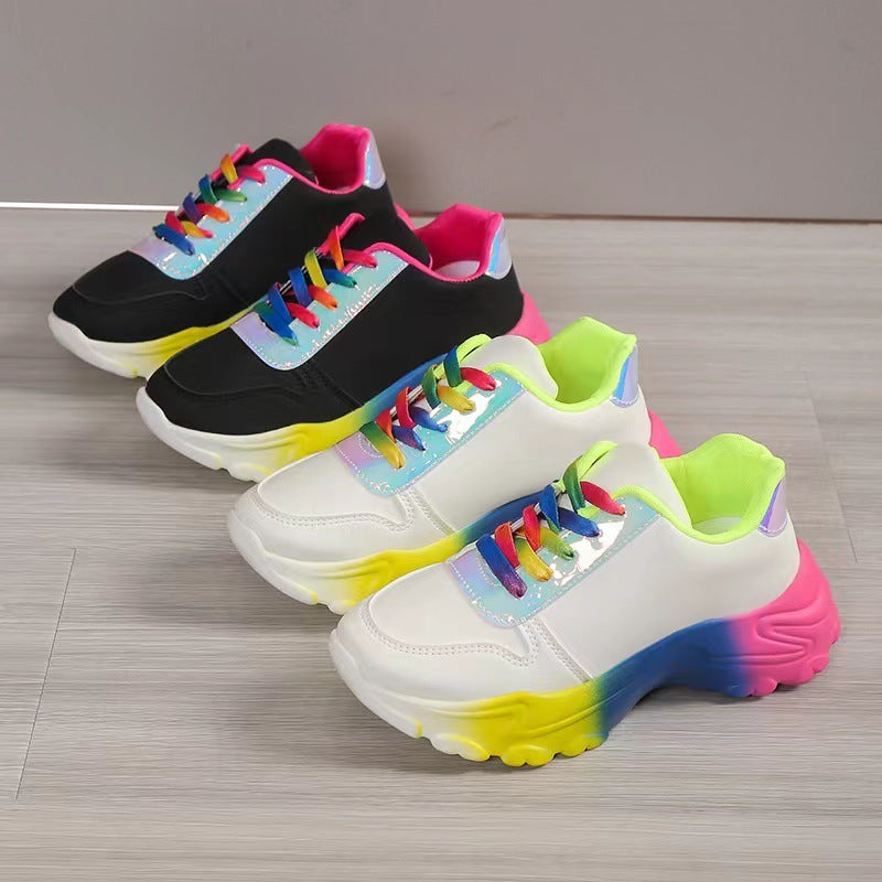 Hannah – Regenboogsneakers voor dames met dikke zool
