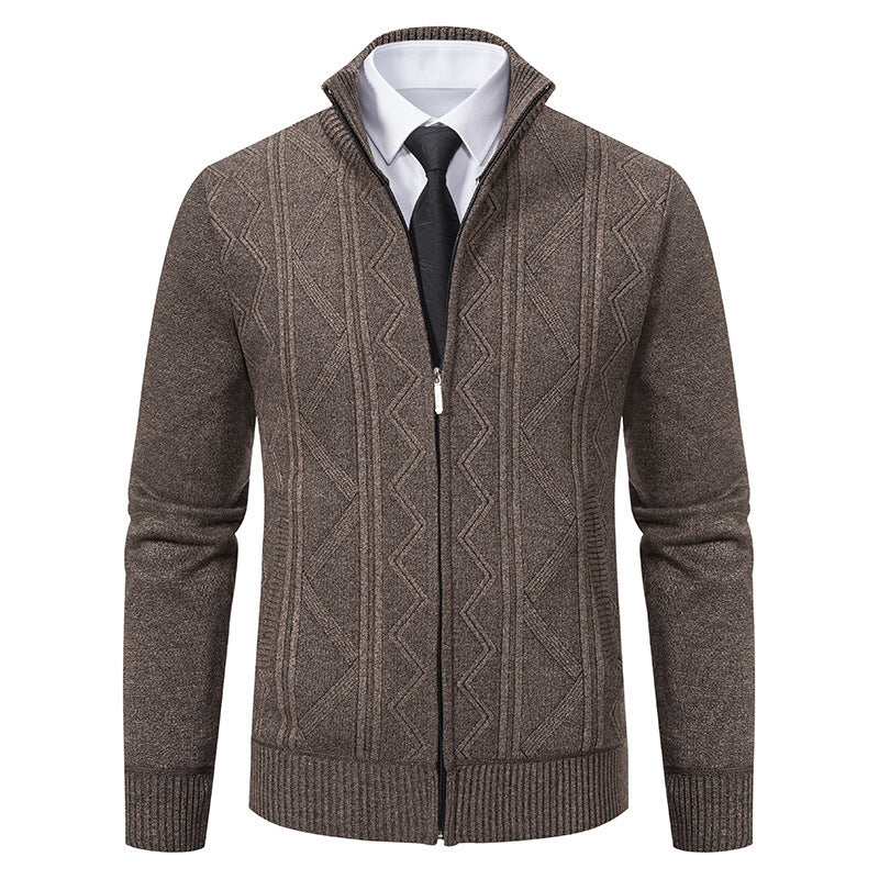 Bob – Wollen Heren Cardigan met Opstaande Kraag voor Herfst en Winter