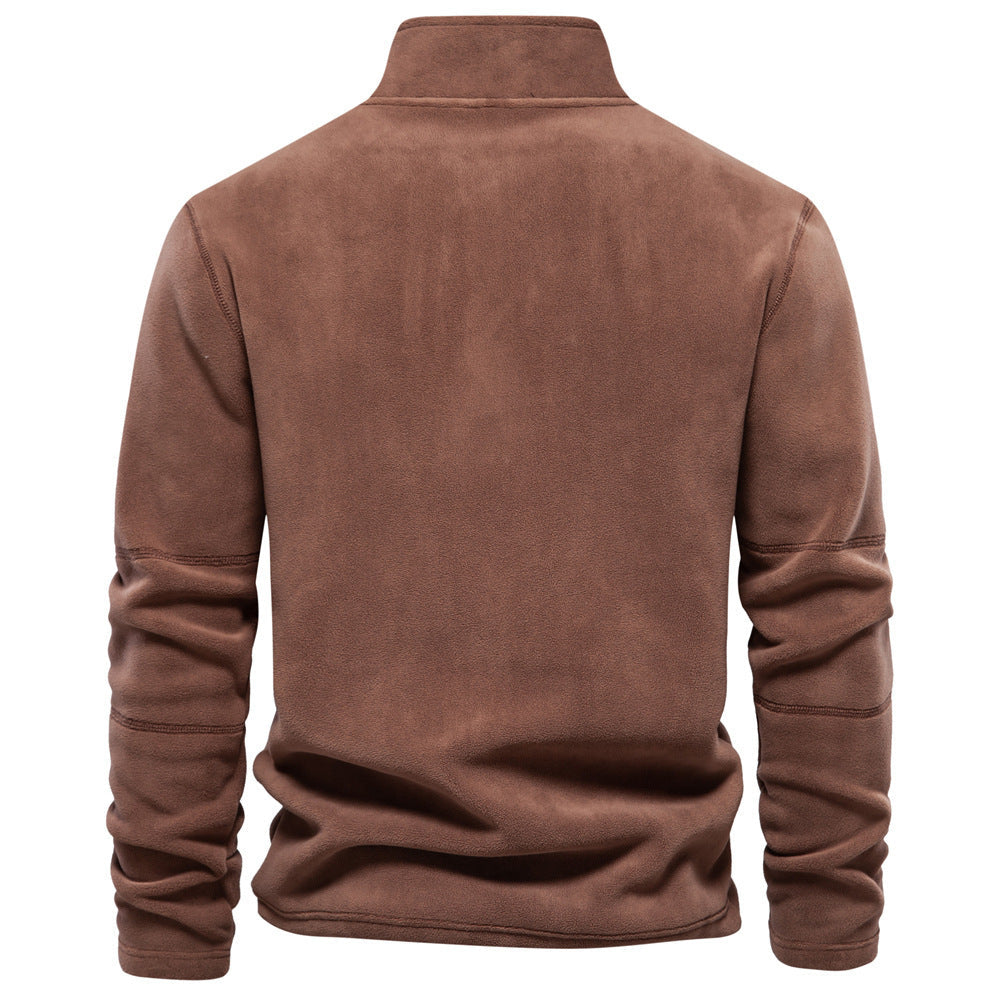 Arthur – Stehkragen Zip Sweatshirt met Fleece, casual trui voor heren