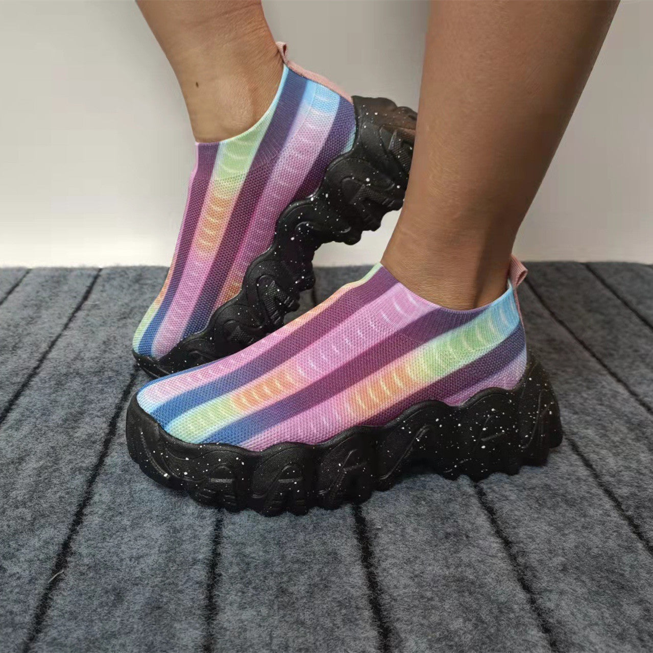 Amy – Kleurrijke Dames-Sneakers met Dikke Zool