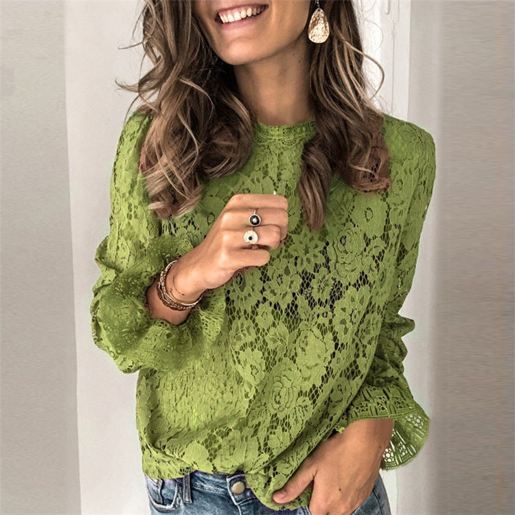 Louise – Hoog Kanten Blouse voor Dames