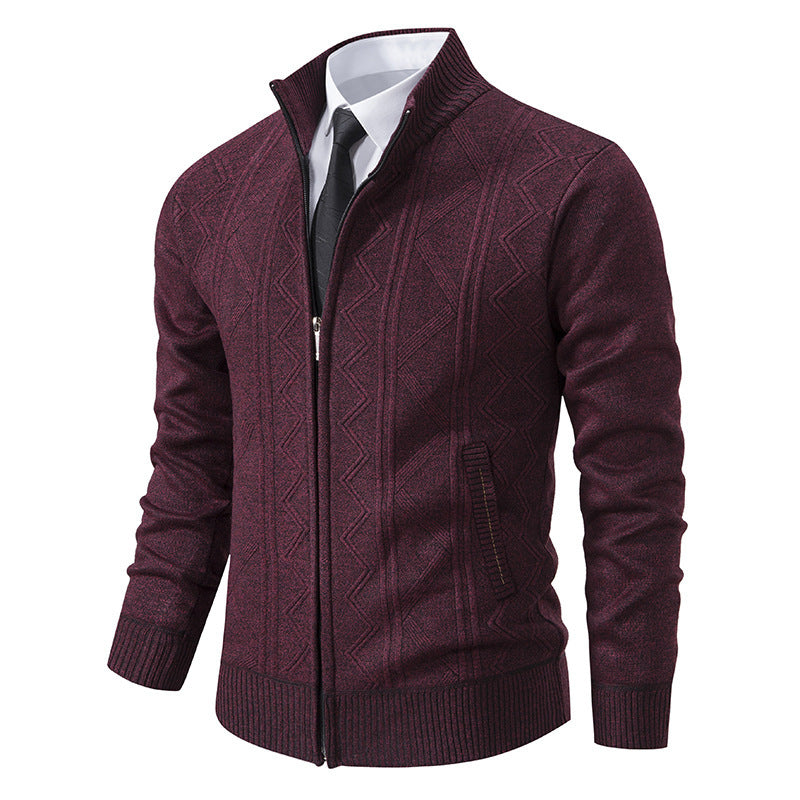 Bob – Wollen Heren Cardigan met Opstaande Kraag voor Herfst en Winter