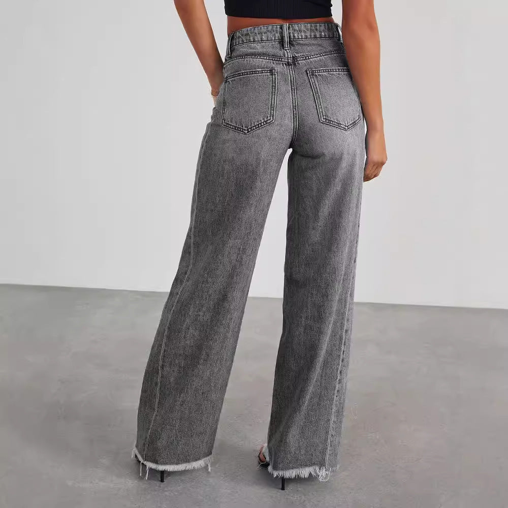 Ann – Comfortabele Dames High-Waist Jeans met Zakken