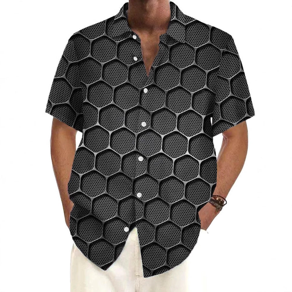 Charles – Casual Bedrukte Heren Cardigan Met Korte Mouwen Voor De Zomer