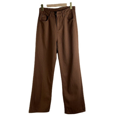 Leslie – Retro Damesjeans in Effen Bruin