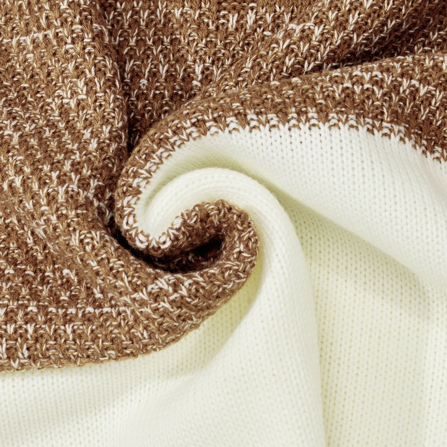 Lee – Casual Kleurblok Kabelgebreide Trui met Lange Mouwen